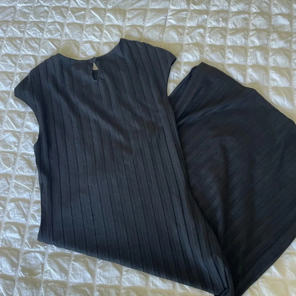 Reformation black astra ribbed open slit midi dress - Picture 7 of 9